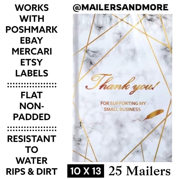 Mailers And More Other - 25 10X13 Poly Mailers Thank You Marble Shipping Envelopes Bags PRICE IS FIRM